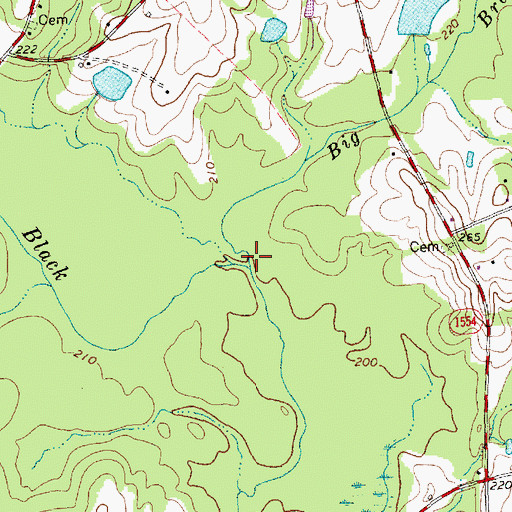 Topographic Map of Big Branch, NC