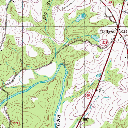 Topographic Map of Big Branch, NC