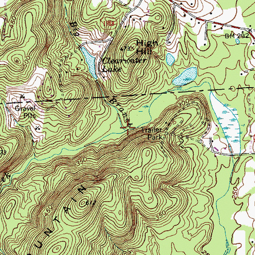 Topographic Map of Big Branch, NC
