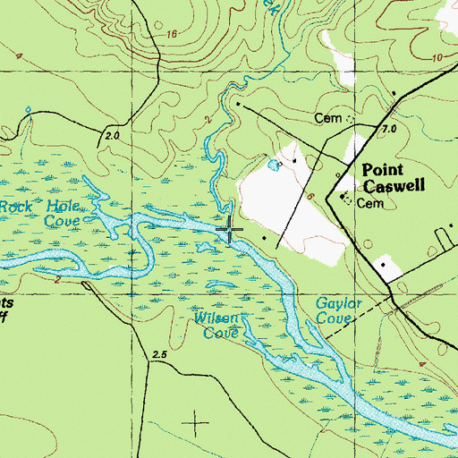 Topographic Map of Big Branch, NC