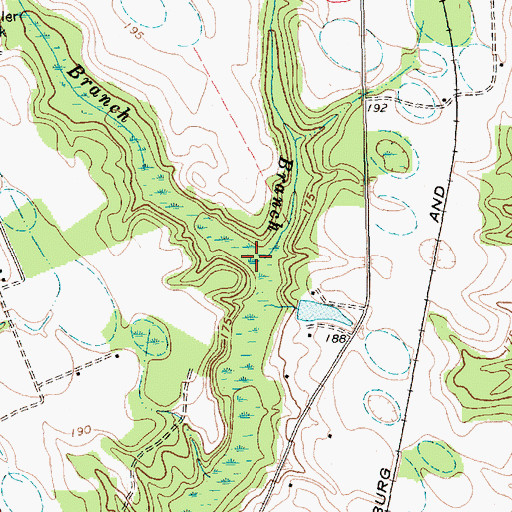 Topographic Map of Big Branch, NC