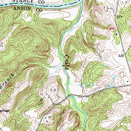 Topographic Map of Big Branch, NC