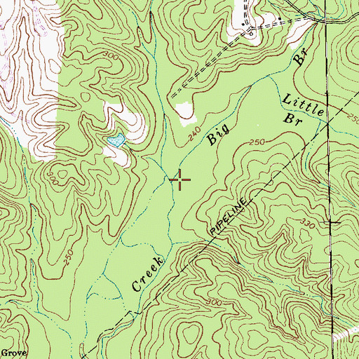 Topographic Map of Big Branch, NC