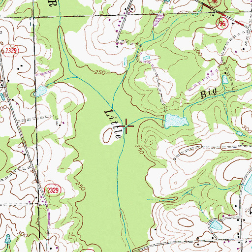 Topographic Map of Big Branch, NC