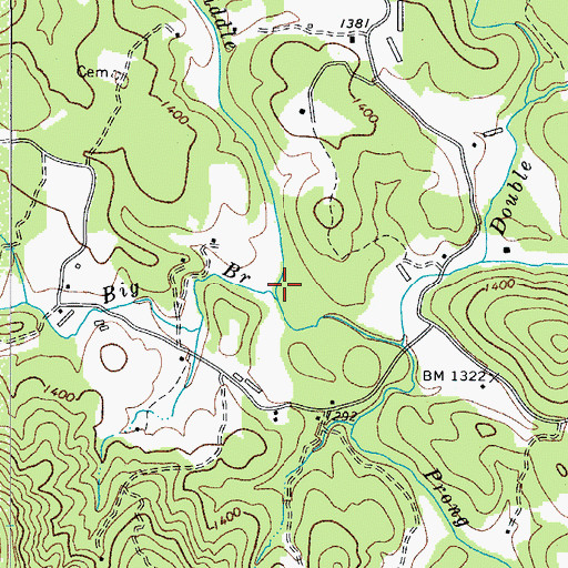 Topographic Map of Big Branch, NC