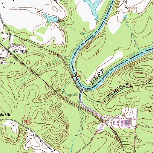 Topographic Map of Big Buffalo Creek, NC
