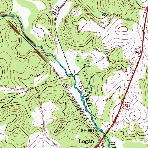 Topographic Map of Big Camp Creek, NC
