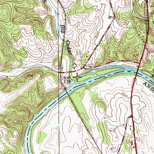Topographic Map of Big Cedar Creek, NC