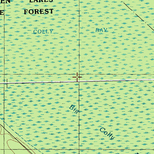 Topographic Map of Big Colly Bay, NC