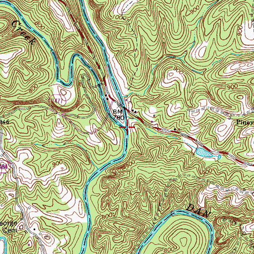Topographic Map of Big Creek, NC