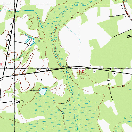 Topographic Map of Big Cypress Bridge, NC