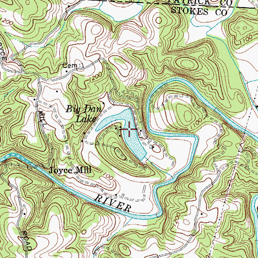 Topographic Map of Big Dan Lake, NC
