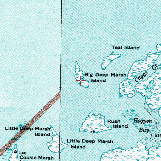 Topographic Map of Big Deep Marsh Island, NC