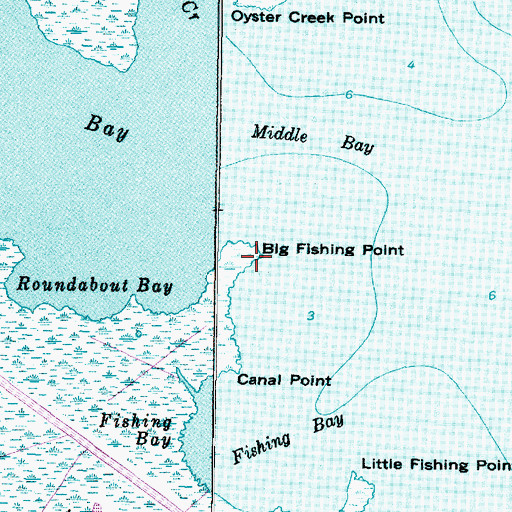 Topographic Map of Big Fishing Point, NC