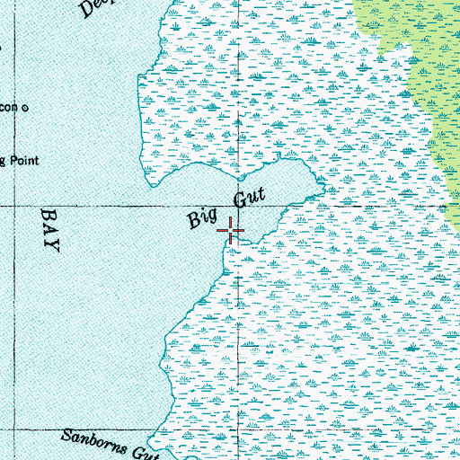 Topographic Map of Big Gut, NC