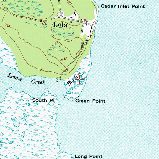 Topographic Map of Big Gut, NC