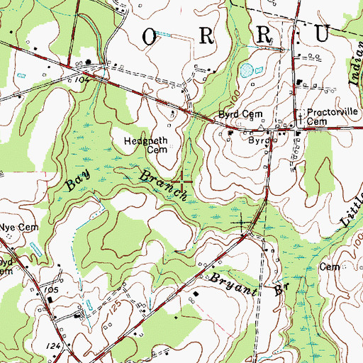 Topographic Map of Big Indian Swamp, NC