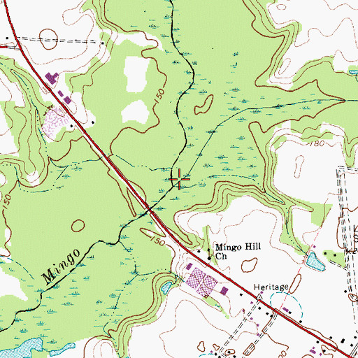 Topographic Map of Big Juniper Run, NC