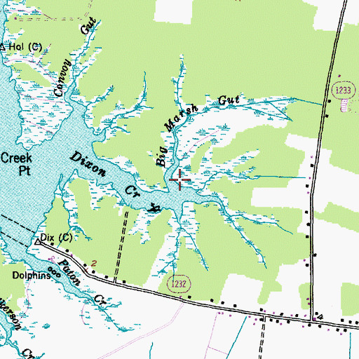 Topographic Map of Big Marsh Gut, NC