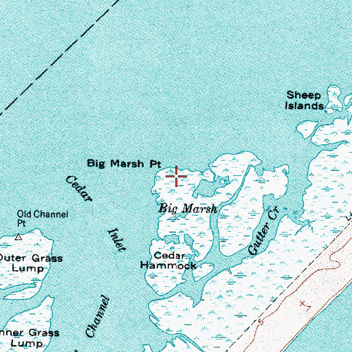 Topographic Map of Big Marsh Point, NC