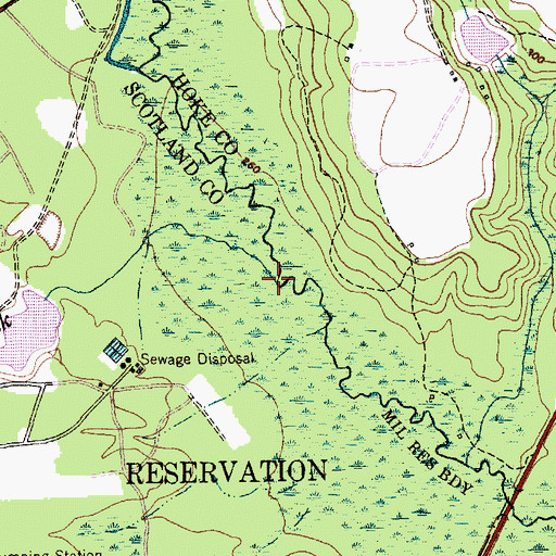Topographic Map of Big Muddy Creek, NC