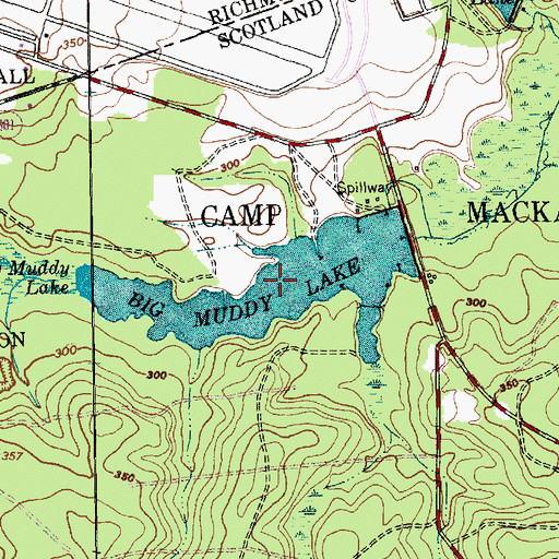 Topographic Map of Big Muddy Lake, NC