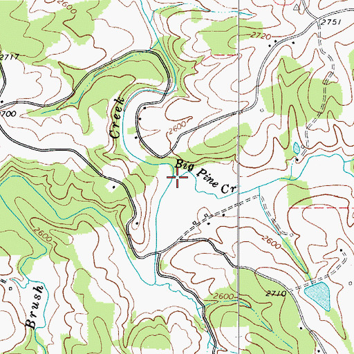 Topographic Map of Big Pine Creek, NC