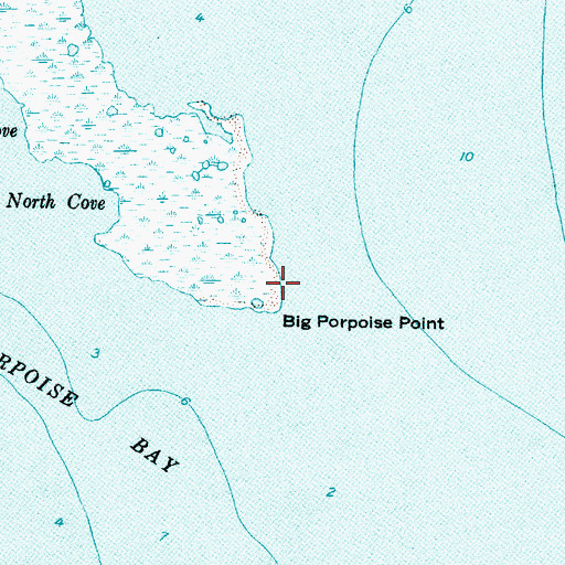 Topographic Map of Big Porpoise Point, NC