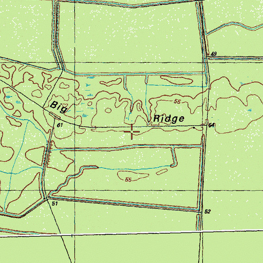 Topographic Map of Big Ridge, NC