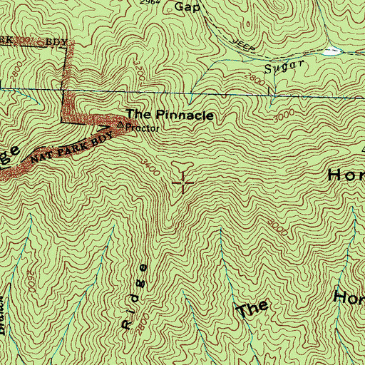 Topographic Map of Big Ridge, NC