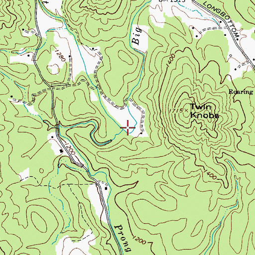 Topographic Map of Big Sandy Creek, NC