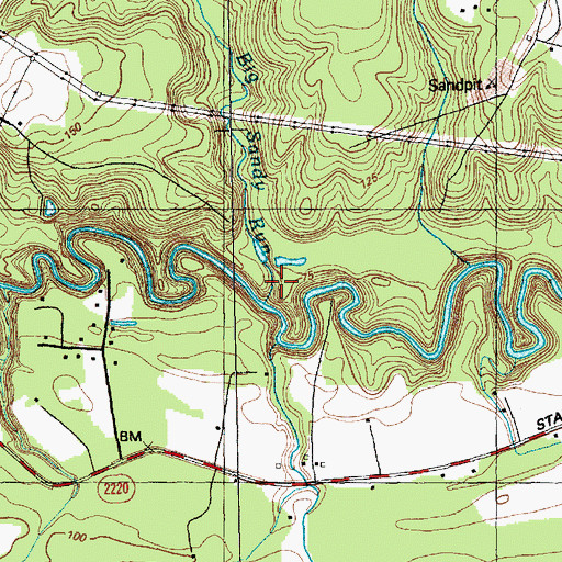 Topographic Map of Big Sandy Run, NC