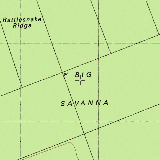 Topographic Map of Big Savanna, NC
