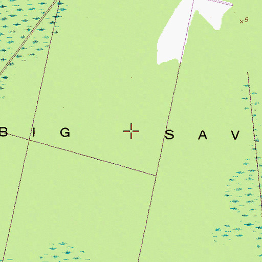 Topographic Map of Big Savanna, NC
