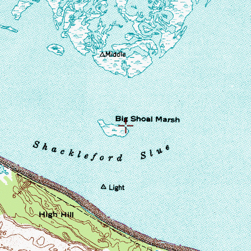 Topographic Map of Big Shoal Marsh, NC