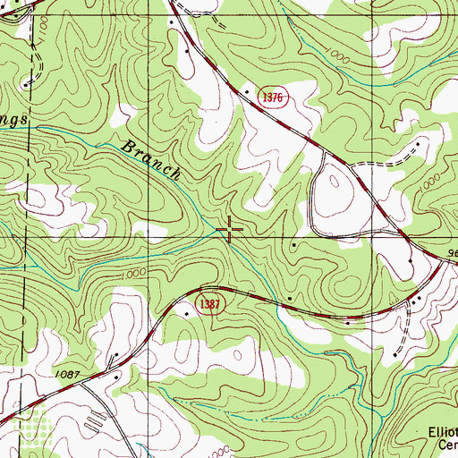 Topographic Map of Big Springs Branch, NC