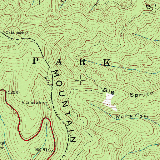 Topographic Map of Big Spruce Ridge, NC