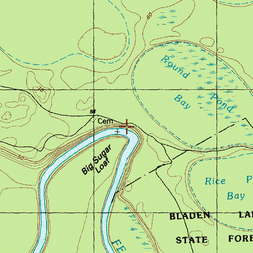 Topographic Map of Big Sugar Loaf, NC