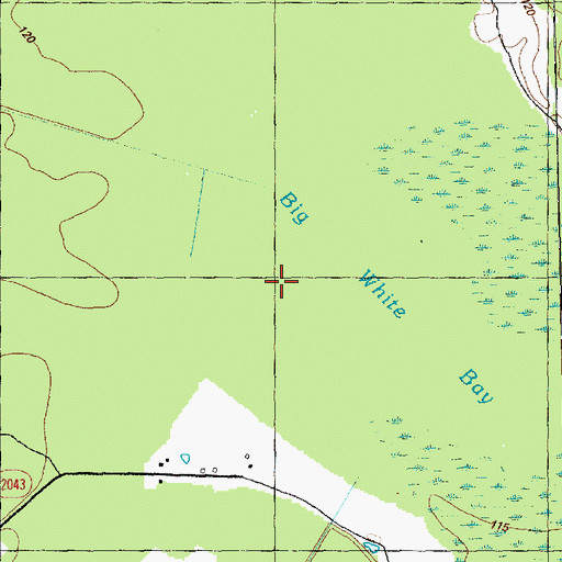 Topographic Map of Big White Bay, NC
