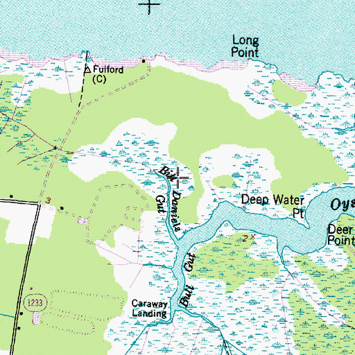 Topographic Map of Bill Daniels Gut, NC