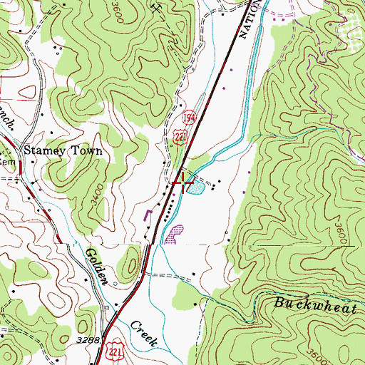 Topographic Map of Bill White Creek, NC