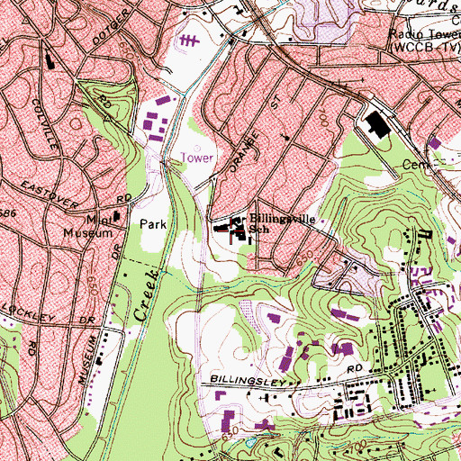 Topographic Map of Billingsville Elementary School, NC