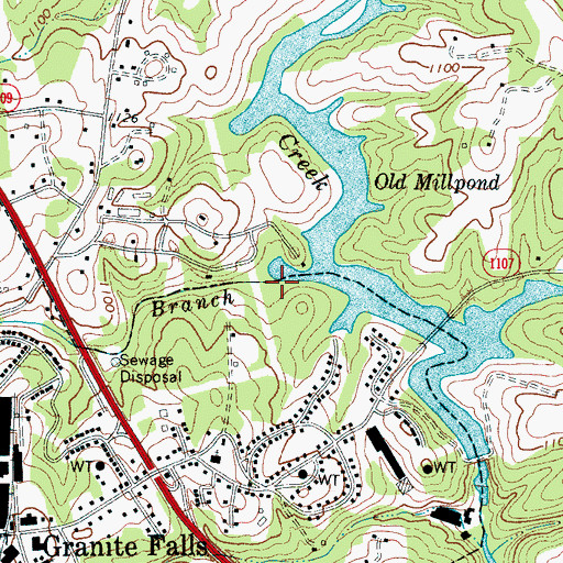 Topographic Map of Billy Branch, NC