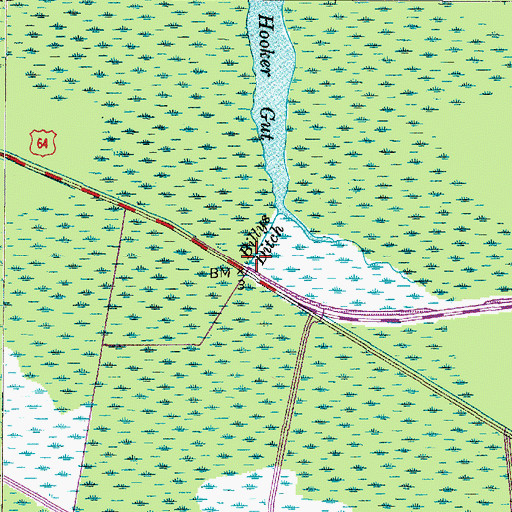 Topographic Map of Billys Ditch, NC
