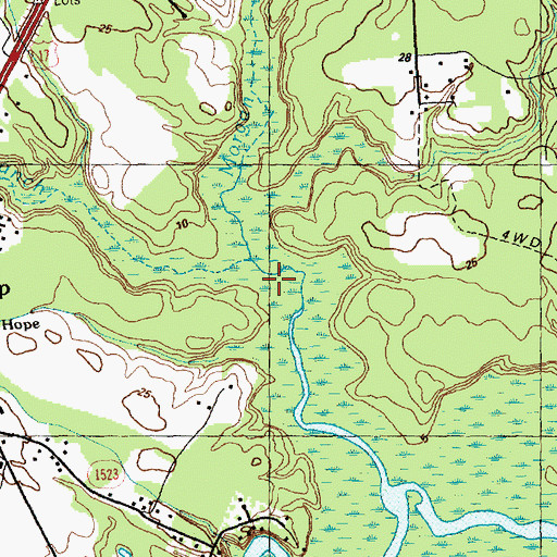 Topographic Map of Bishop Branch, NC