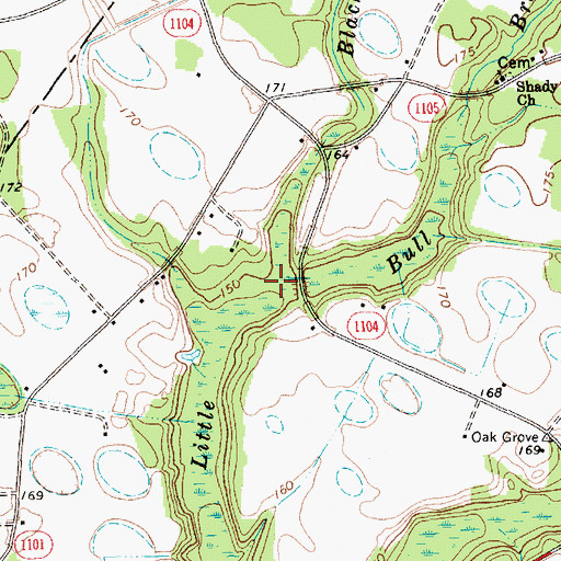 Topographic Map of Black Branch, NC