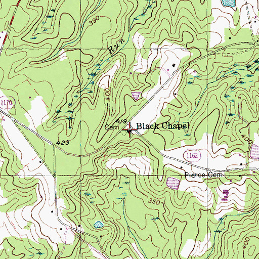 Topographic Map of Black Chapel, NC