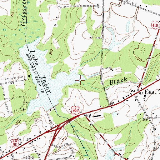 Topographic Map of Black Creek, NC