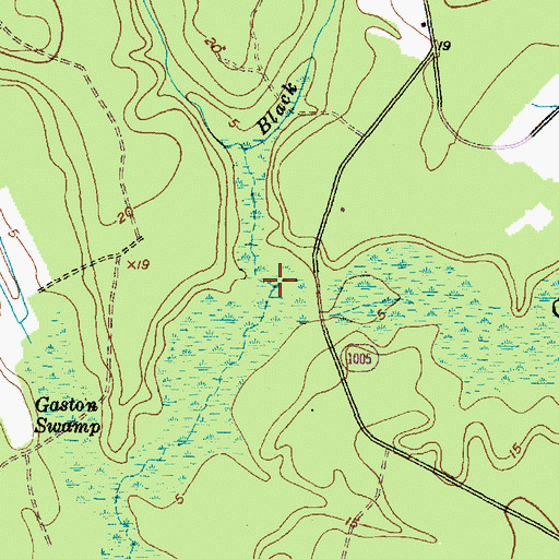 Topographic Map of Black Creek, NC