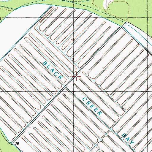 Topographic Map of Black Creek Bay, NC